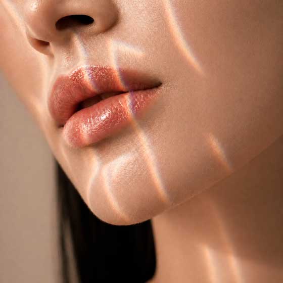 Detalle de labios y contorno facial